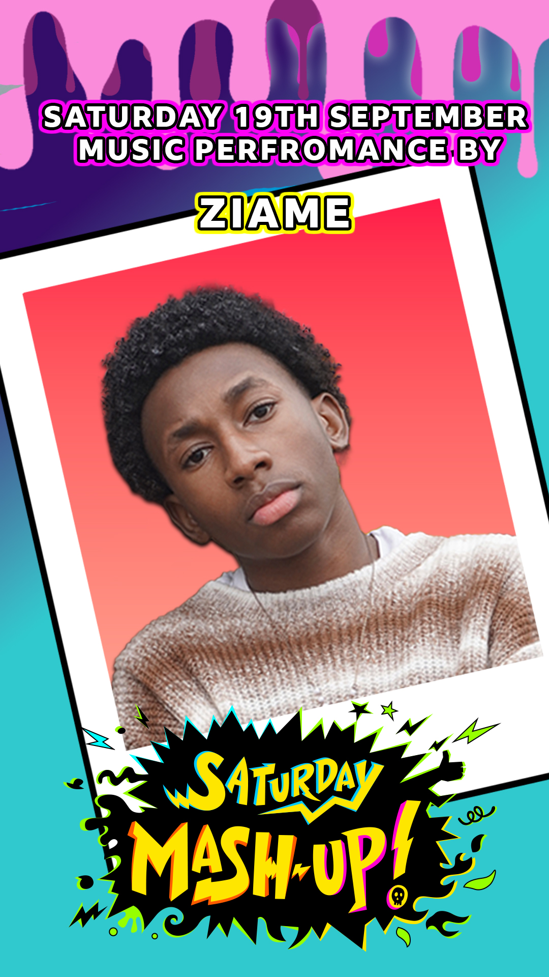 Ziame Stewart — BBC Saturday Mash-Up portrait promotional image